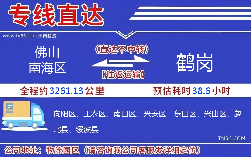 佛山南海区到鹤岗物流公司