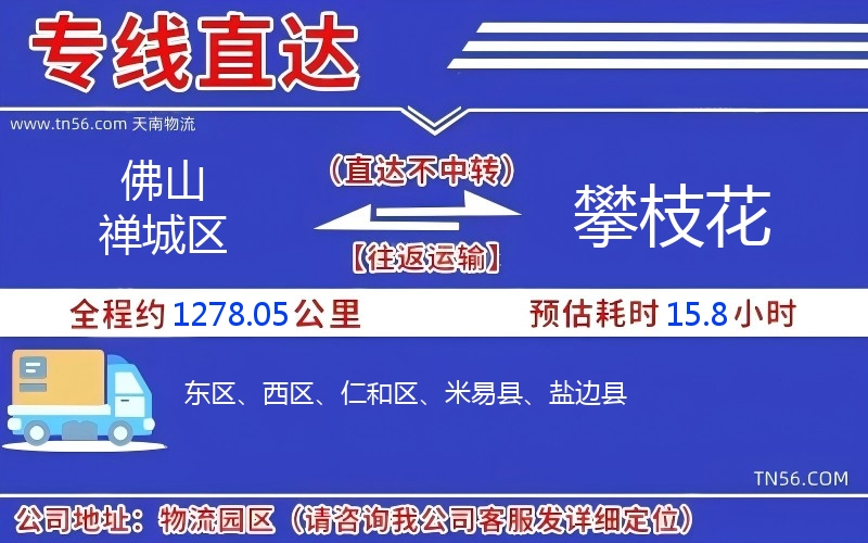 佛山禅城区到攀枝花物流公司