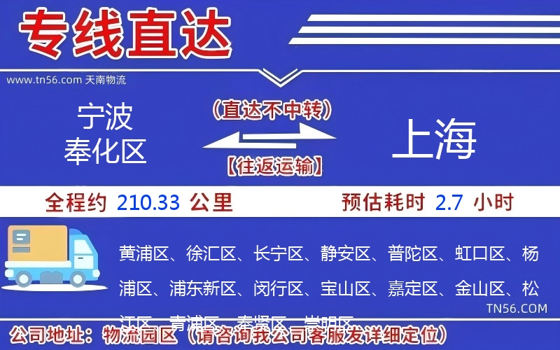 宁波奉化区到上海物流公司