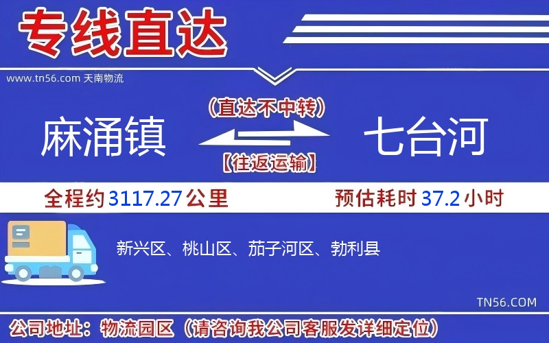 麻涌镇到七台河物流公司
