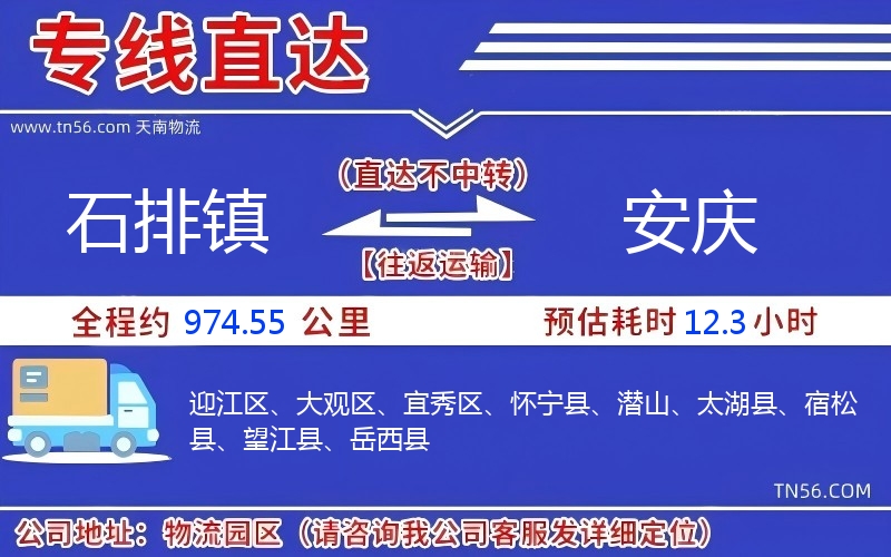石排镇到安庆物流公司
