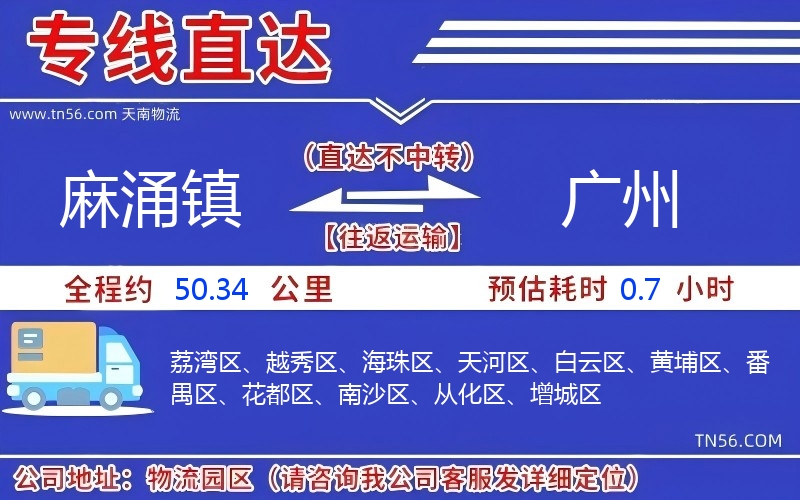 麻涌镇到广州物流公司