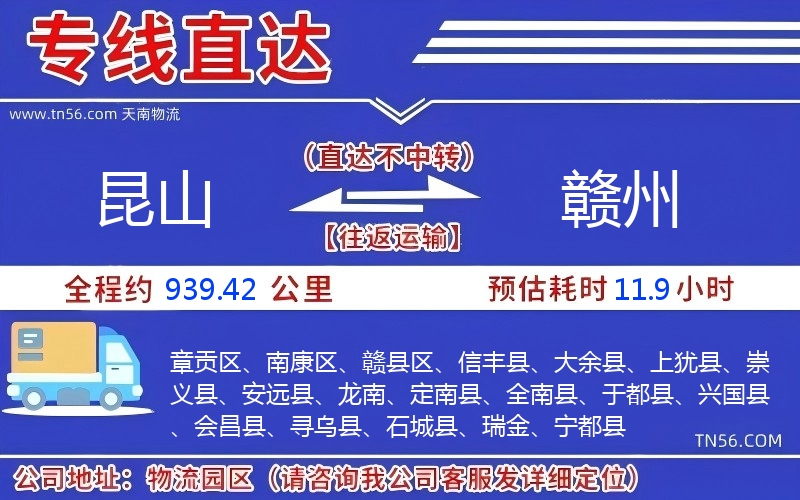 昆山到赣州物流公司 昆山到赣州物流公司