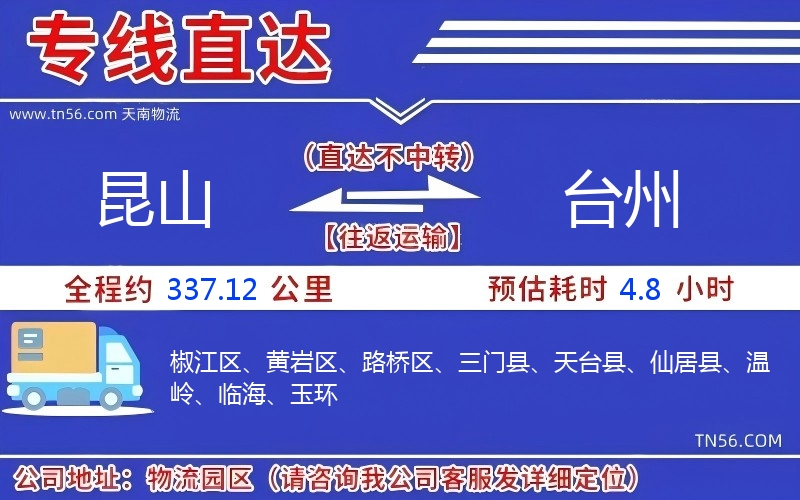 昆山到台州物流公司 昆山到台州物流公司