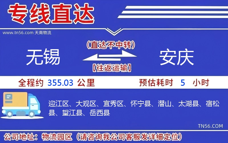 无锡到安庆物流公司 无锡到安庆物流公司