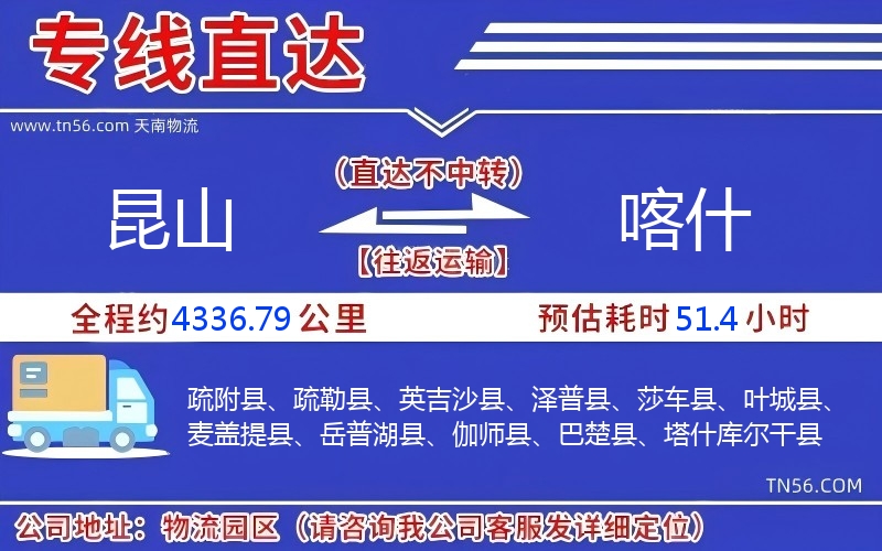 昆山到喀实物流公司 昆山到喀实物流公司