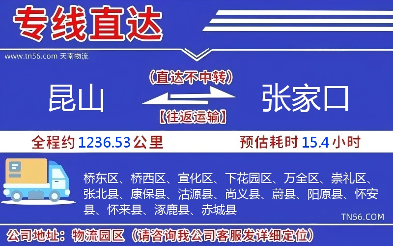 昆山到张家口物流公司